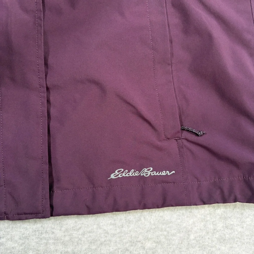 Eddie Bauer WeatherEdge Rain Jacket Women Medium Purple Hooded Outdoor Shell